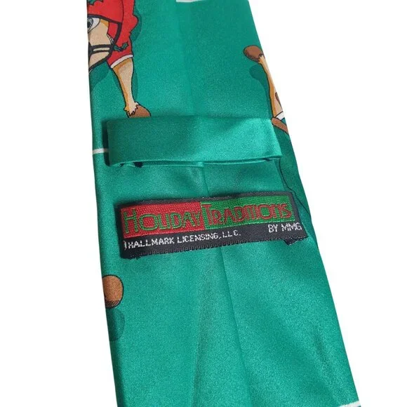 Santa Football Holiday Necktie Hallmark Traditions Vintage Christmas Tie Gift - Picture 4 of 5